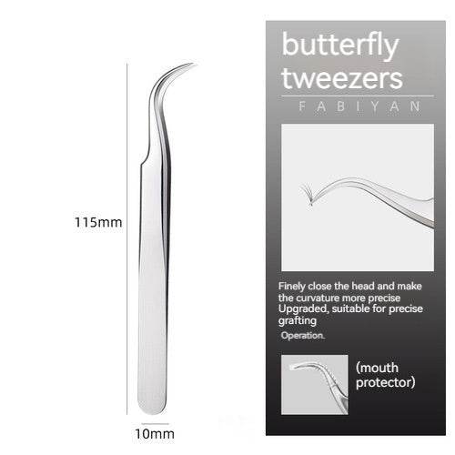 Stainless Steel Grafting Eyelash Aid Tweezers - Mubimart