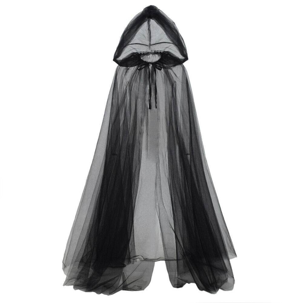 Witch Net Yarn Long Cloak Prom Party Dress - Mubimart