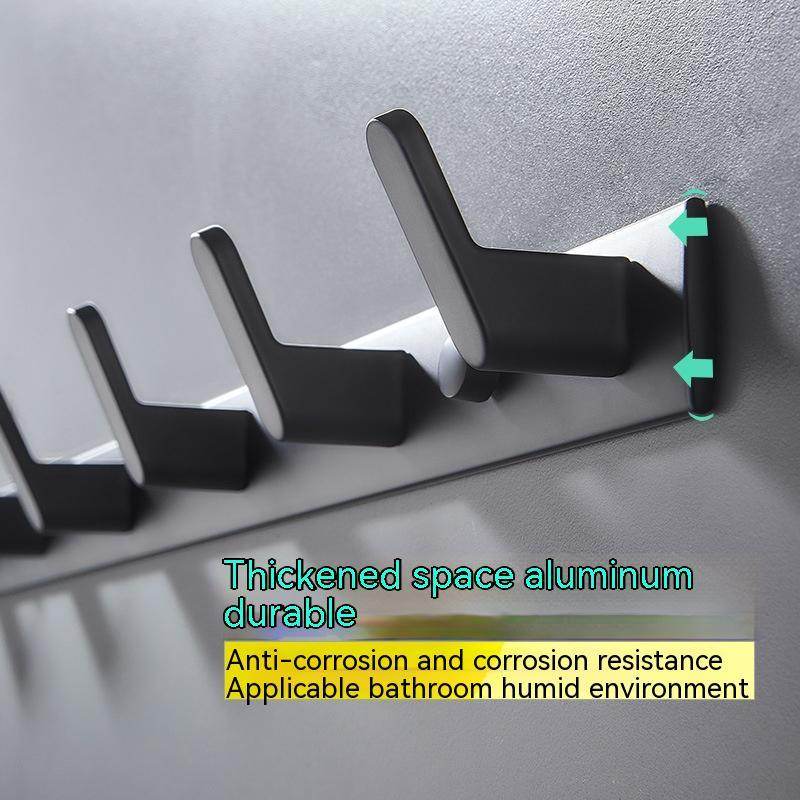 Punch-free Space Aluminum Coat Hook Toilet Coat Hook - Mubimart