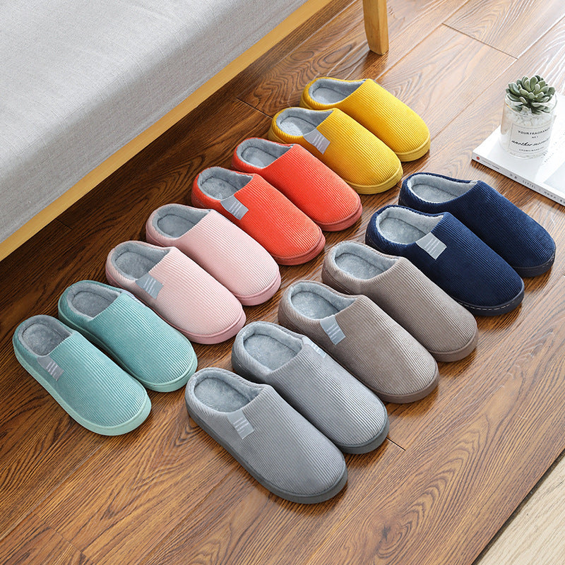 Corduroy Slippers For Women Home Shoes Men Women Couple - Mubimart -  