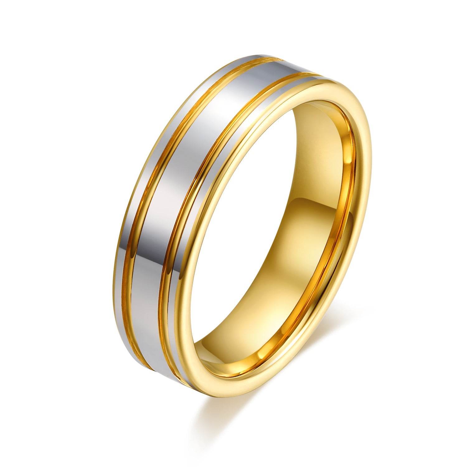 A Pair Of Tungsten Gold Rings For Men And Women For Marriage Proposal Gold Ring - Mubimart