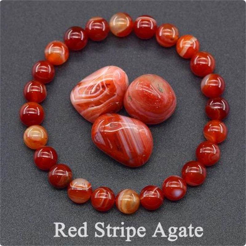 Natural Stone Elastic String Beaded Bracelet Jewelry Stone Tiger Eye Beaded Yoga Bracelets For Men Women - Mubimart