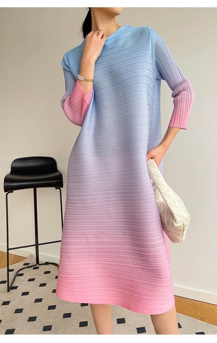 Pleated Plus Size Dress Women - Mubimart
