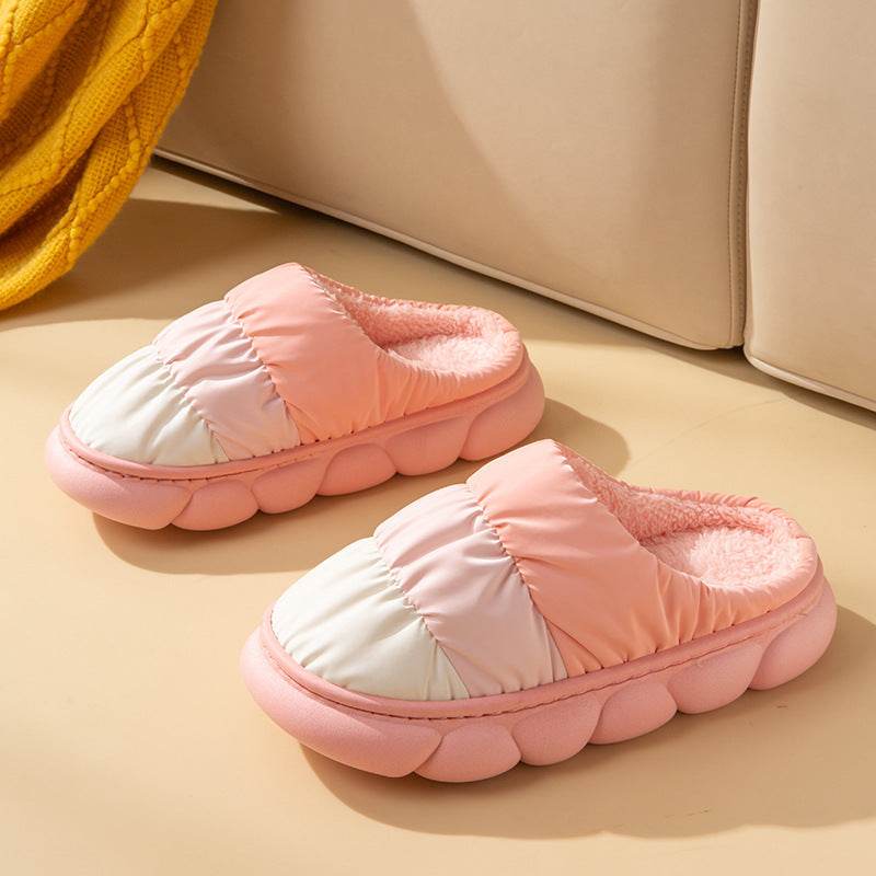 Waterproof Indoor Household Down Warm Plush Slipper - Mubimart