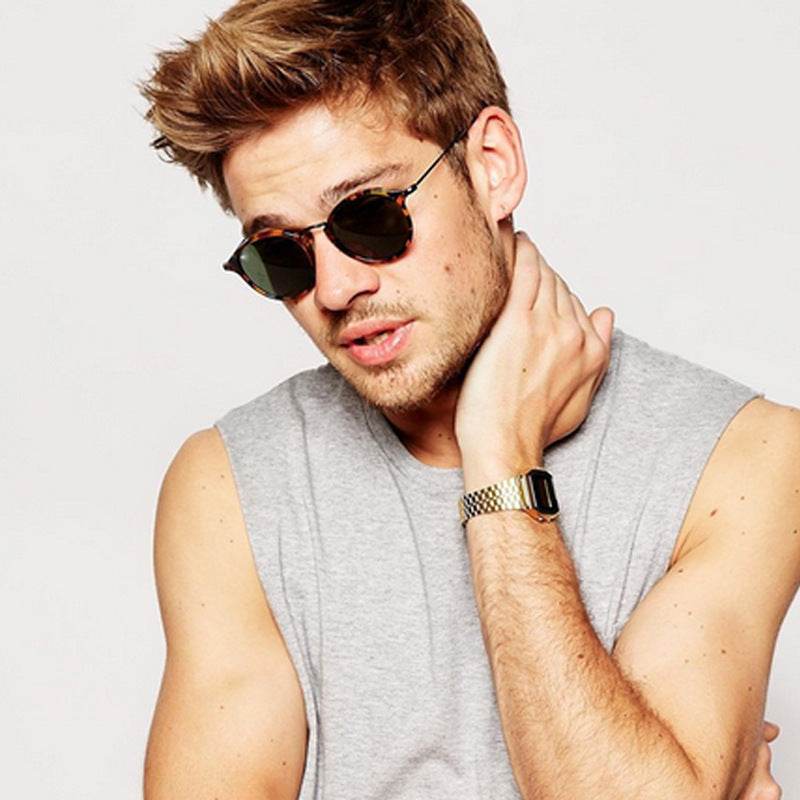 Metal Round Face Sunglasses Retro Driver Sunglasses Men And Women Sunglasses - Mubimart
