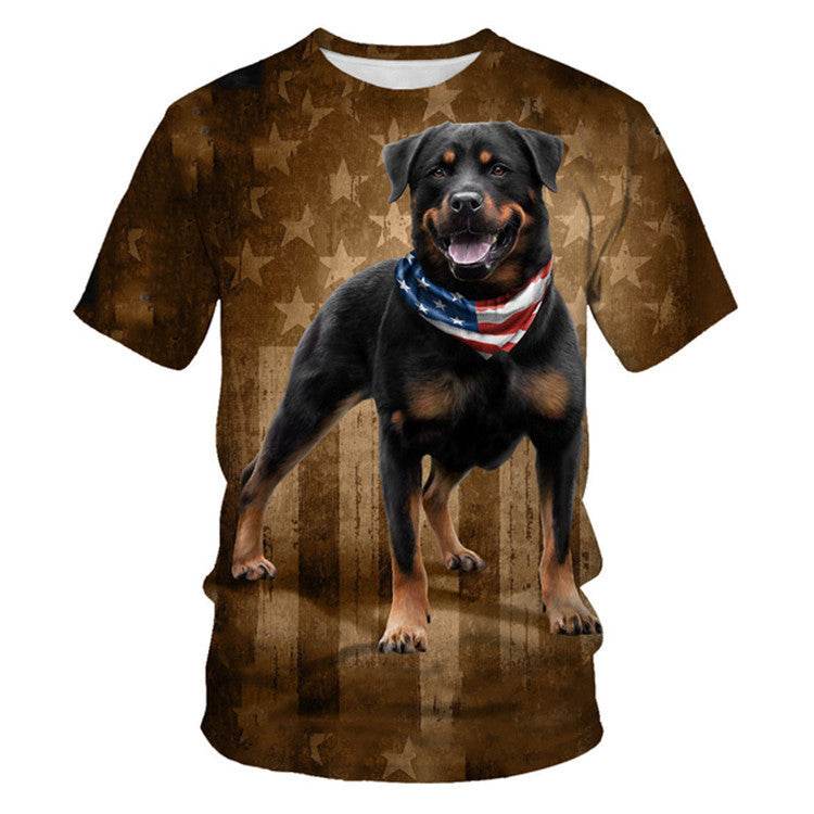 3D Digital Printing Mens Fashion Short Sleeved T Shirt - Mubimart