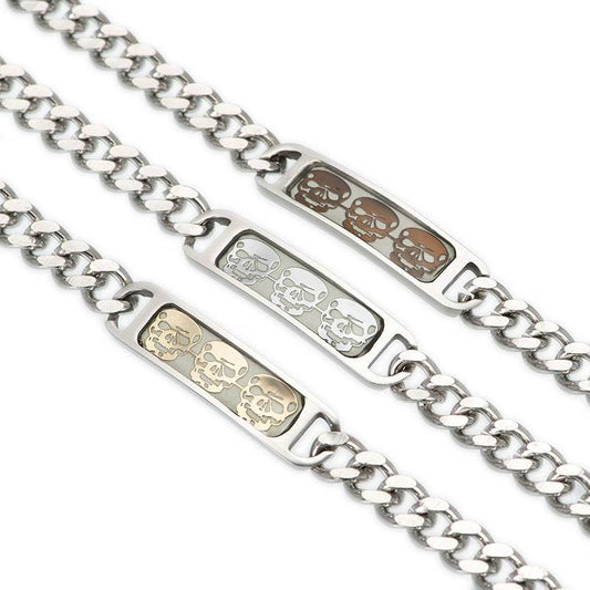 Mens Luminous Skull Titanium Steel Bracelet - Mubimart
