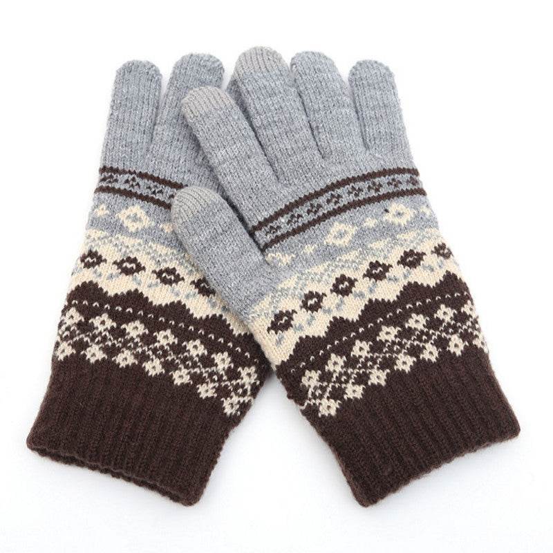 Couple knitted gloves touch screen gloves - Mubimart