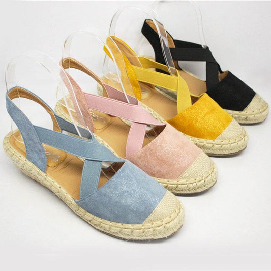Fashion Baotou Sandals Women Cross Strap Wedge Sandals Women Slippers - Mubimart