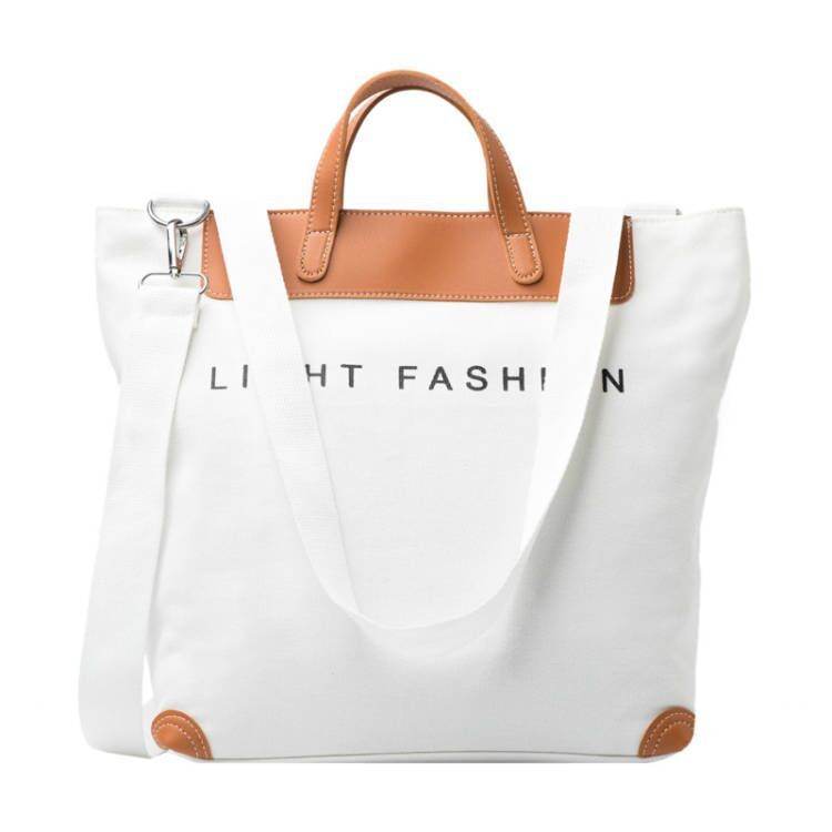 Canvas Shoulder Bag Women Ins Fashion Messenger Crossbody Bags Large Capacity Totes Handbag - Mubimart