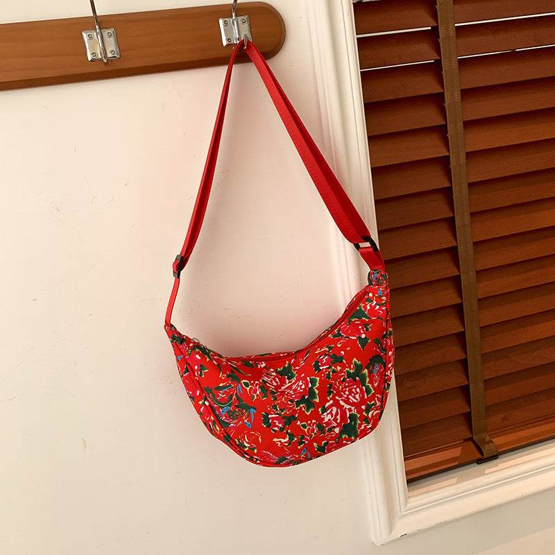 Big Flower Ethnic Crossbody Bag For Women - Mubimart
