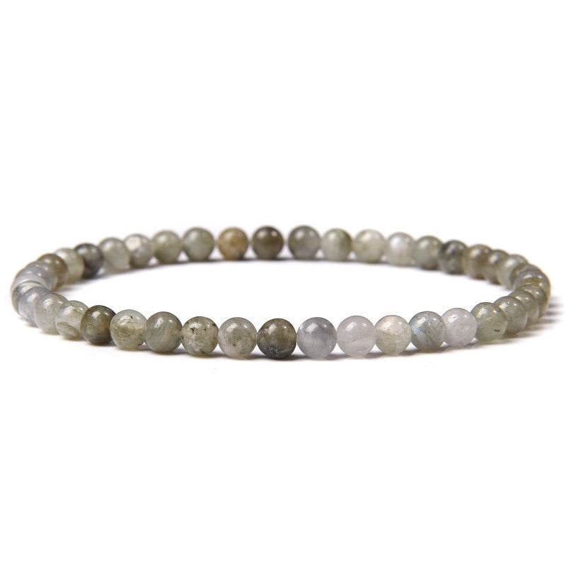 4mm Natural Agate Stone Beads Energy Charm Bracelet For Women - Mubimart