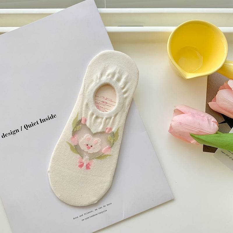 Silicone Non-slip Invisible Socks Low Top Socks - Mubimart