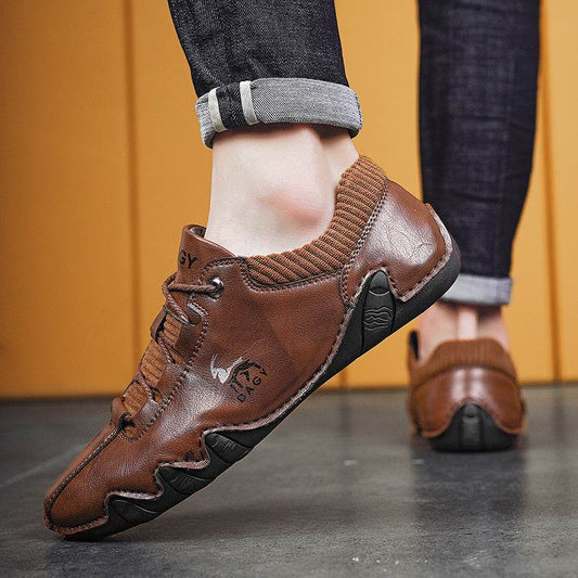 High Quality Men Sneakers Fashion Lace-up Flats Shoes - Mubimart