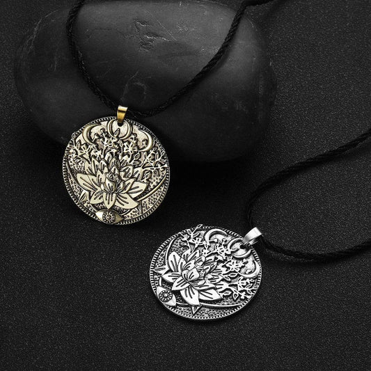 Lotus Pendant Necklace For Men - Mubimart