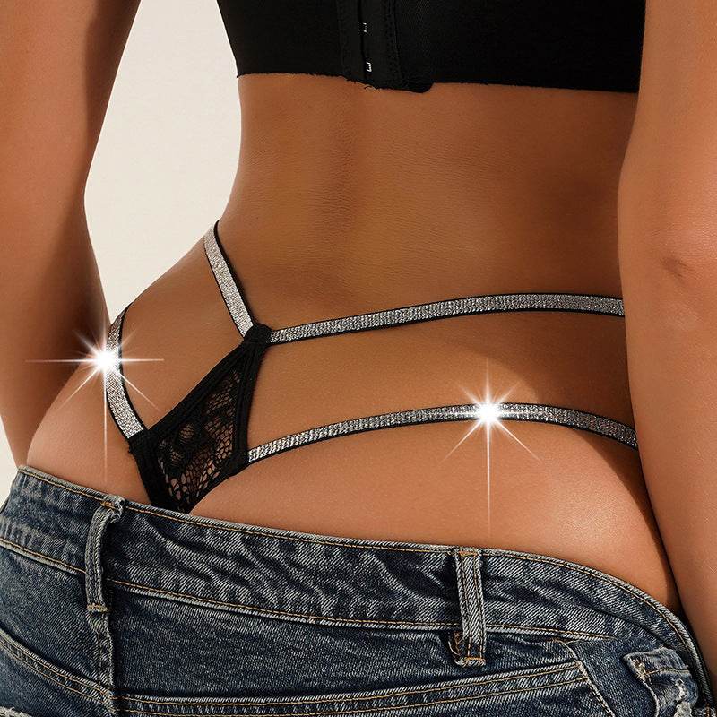 Mesh Traceless Adjustable Lace Thong - Mubimart