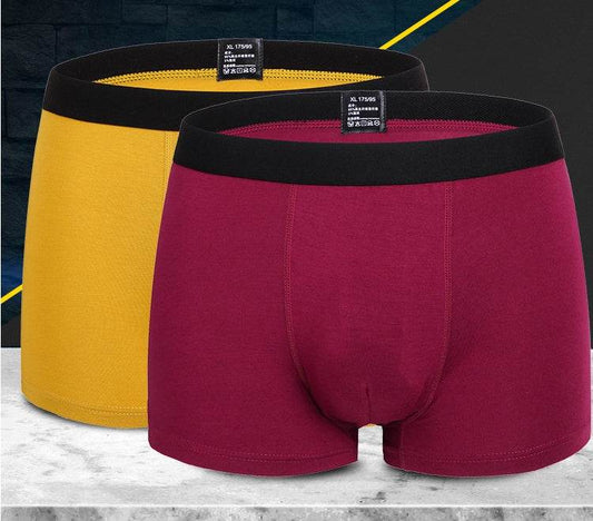 Pure Color Bamboo Fiber Men Underwear - Mubimart