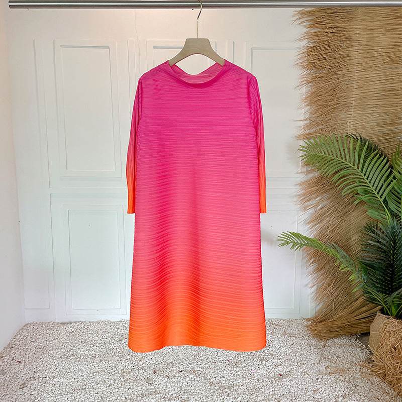 Pleated Plus Size Dress Women - Mubimart