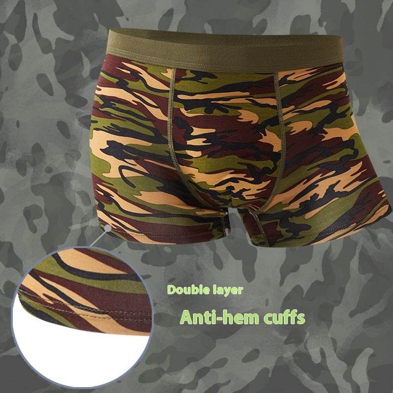 Camouflage Men's Underwear Modal Breathable Boxers Mid-waist Printed Boxers - Mubimart