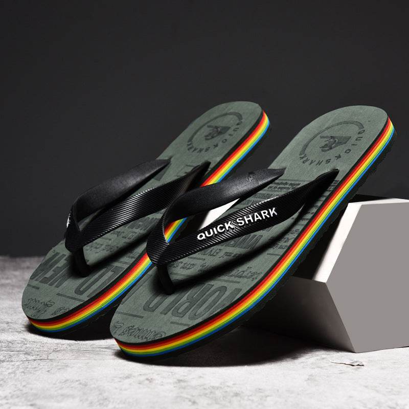 Flip Flops Men's Non-slip Flip-flop Beach Slippers - Mubimart