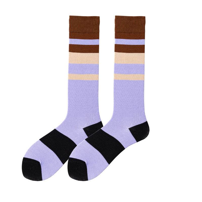 Women's High Tube Calf And Knee Pile Stockings Cotton Socks - Mubimart