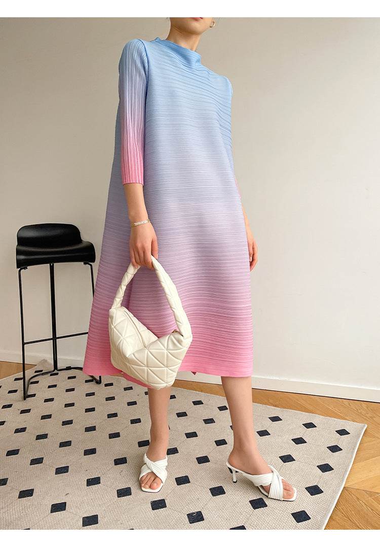 Pleated Plus Size Dress Women - Mubimart