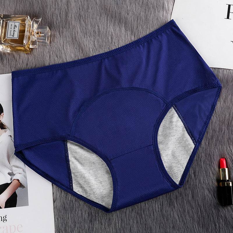 Leak-proof Mid-high-waist Hole Aunt Sanitary Pants - Mubimart