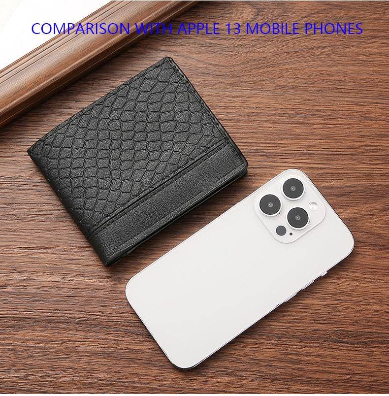 Snakeskin Pattern Men's Short Wallet - Mubimart