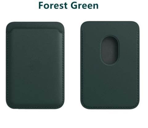 Magnetic Leather Card Holder Holder - Mubimart