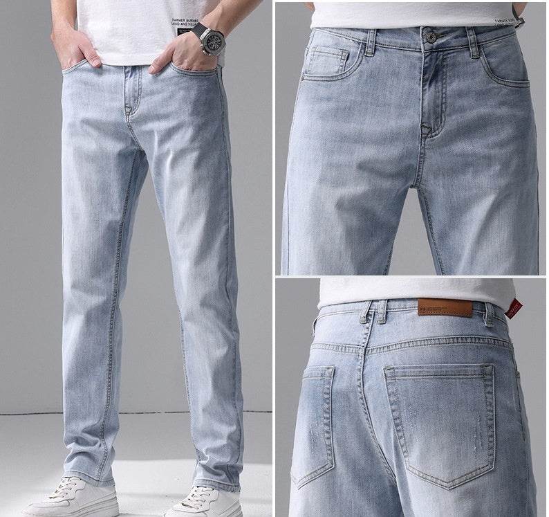 Men's Jeans Straight Fashion Slim Fit - Mubimart