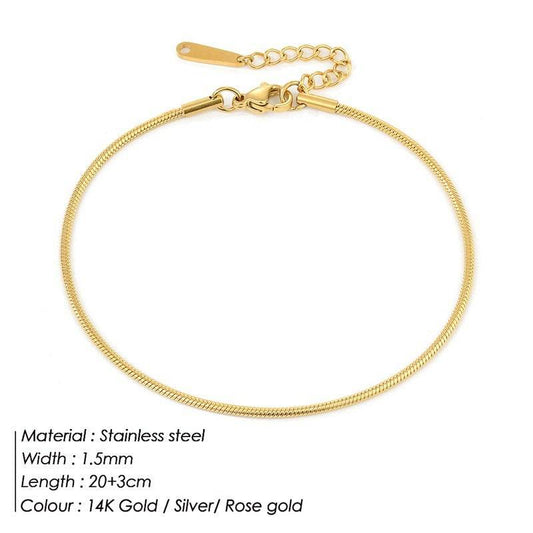 Stainless Steel Anklets Adjustable - Mubimart