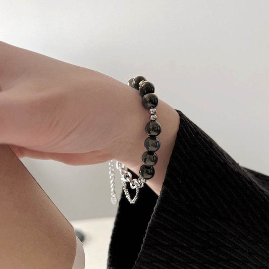 Special-interest Design High-grade Brown Black Blue Beaded Bracelet For Women - Mubimart