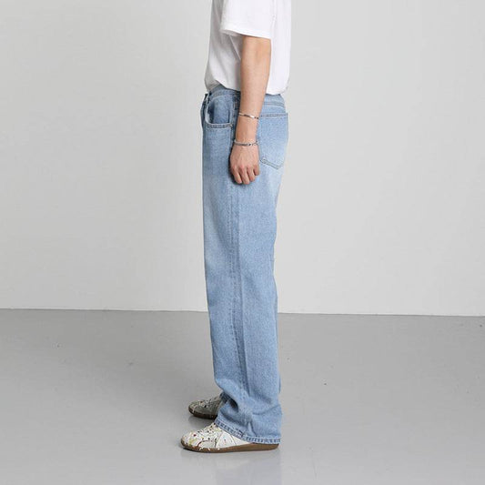 Men's Loose Washable Wide Leg Jeans - Mubimart