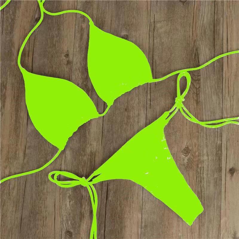 Halter Neck Tie Bikini Ladies Split Tie Swimsuit - Mubimart -  