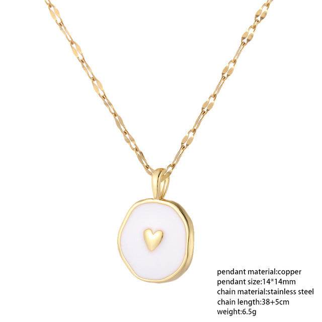 Red Heart Love Pendant Necklace For Women Choker Long Chains - Mubimart