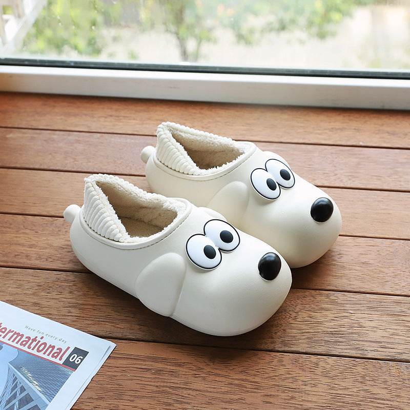 Cute Dog Shoes EVA Winter House Shoes Unisex Fuzzy Slippers - Mubimart