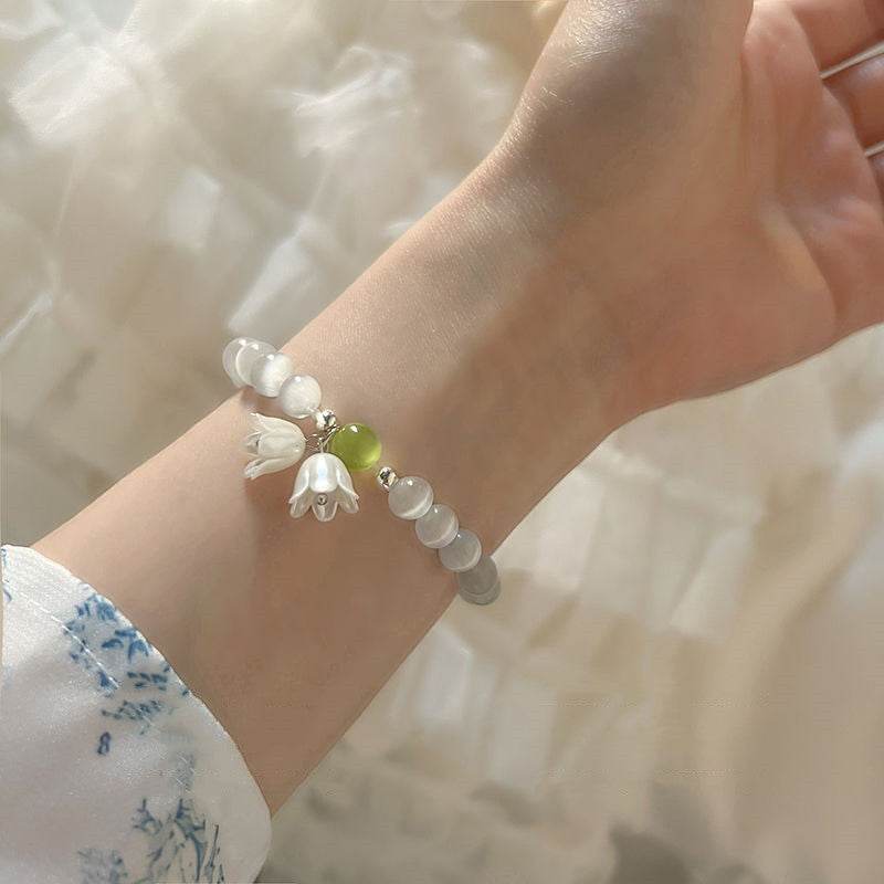 Retro Fairy Linglan Flower Beaded Bracelet For Women - Mubimart