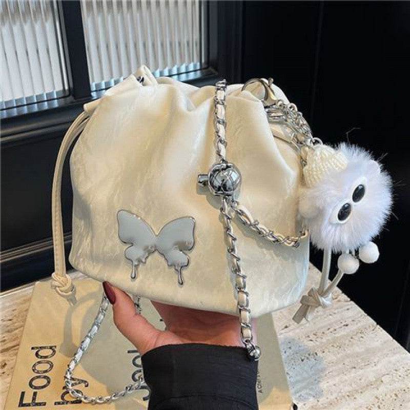 Designer Chain Crossbody Fashion Bucket Bag - Mubimart