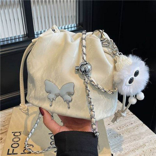 Designer Chain Crossbody Fashion Bucket Bag - Mubimart
