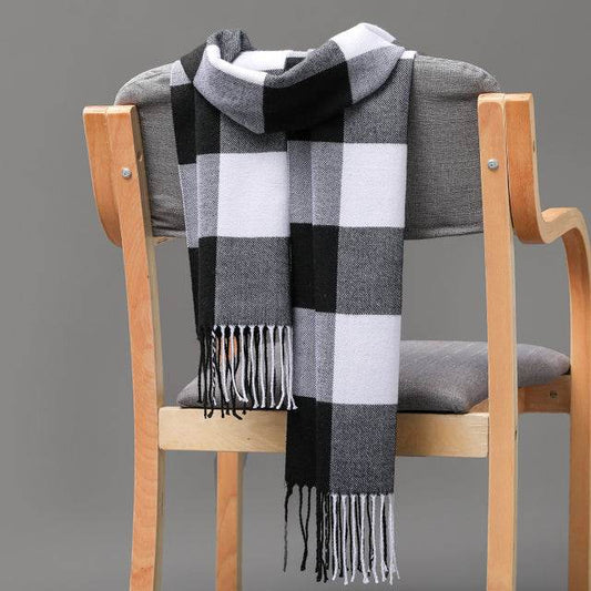 Mens And Girls Neckwear Cashmere Check Childrens Scarf - Mubimart