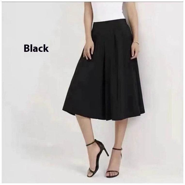 Slim And Casual High Waisted Printed Wide Leg Capris - Mubimart