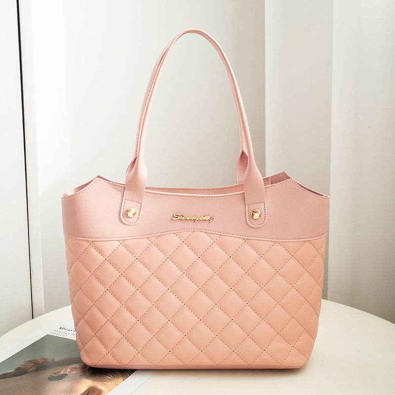 Rhombus Handbag Women Shopping Shoulder Crossbody Bags - Mubimart