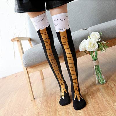 Spring And Autumn Knee Socks Funny Chicken Socks - Mubimart