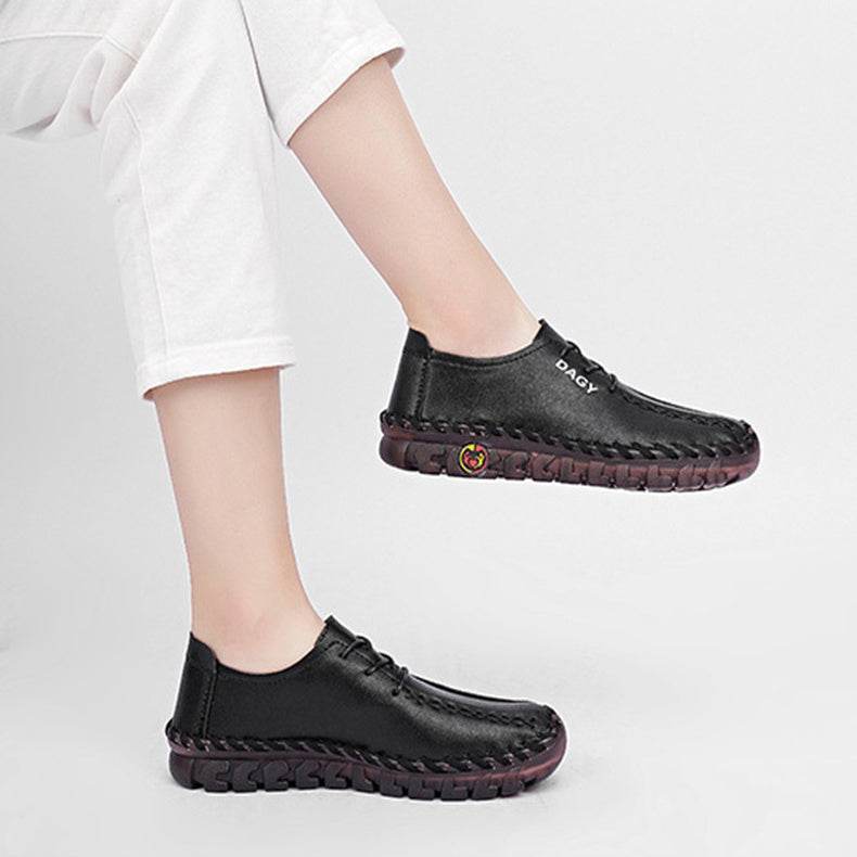 Women Loafers Shoes Soft Leather Flats - Mubimart