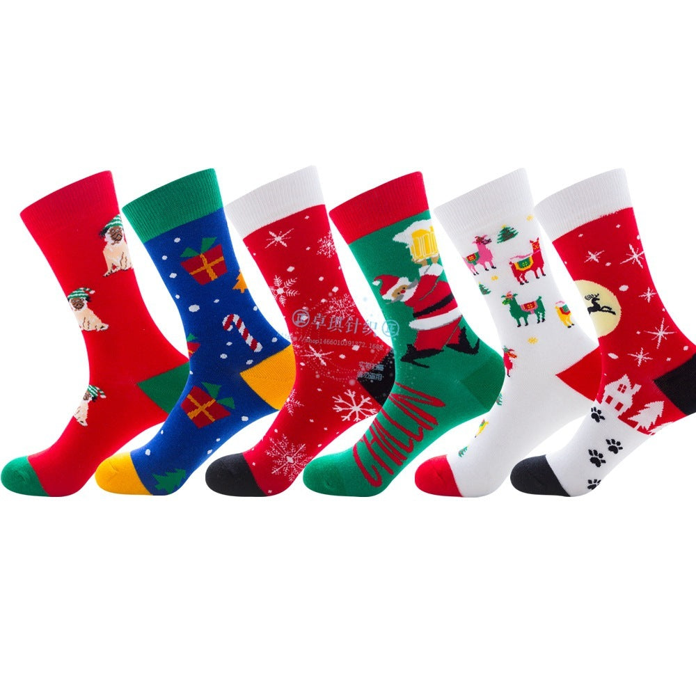 Christmas Socks Santa Claus Elk Socks Men - Mubimart - Crew socks 