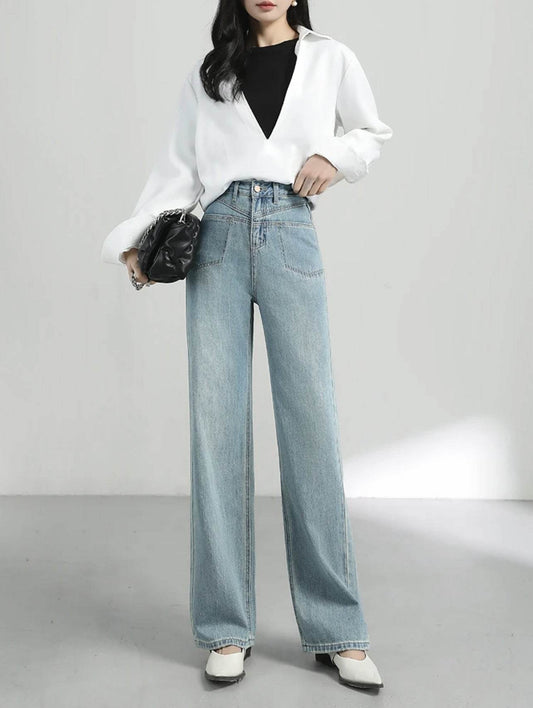 Fashion Personality Wide Leg Jeans For Women - Mubimart
