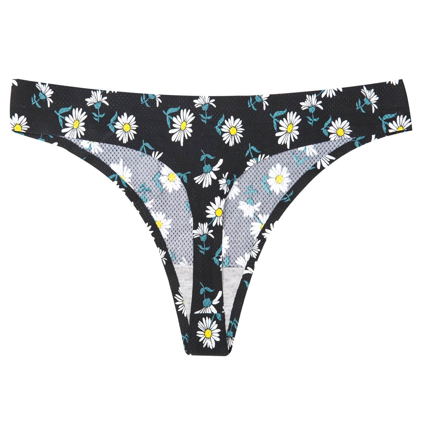 Breathable Printed Seamless Floral Briefs For Women - Mubimart