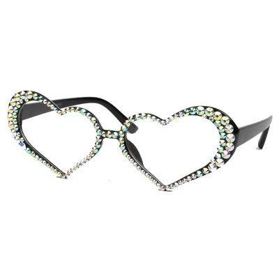 European And American New Peach Heart Diamond Sunglasses Female Cute Cat Eye Heart Shape - Mubimart