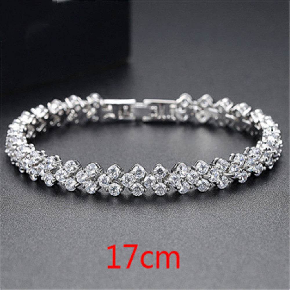 Copper Inlaid AAA Zircon Bracelet Ladies Gemstone Explosion - Mubimart