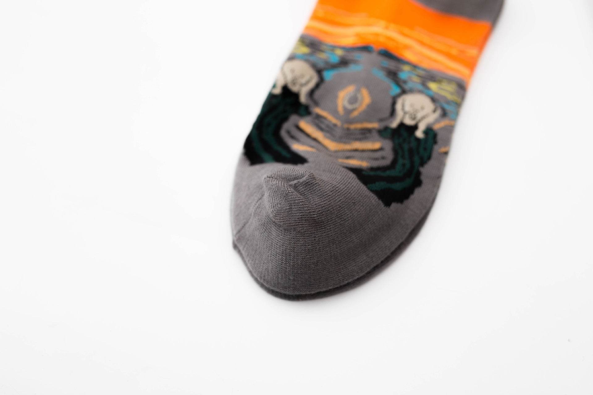 Retro Artistic Oil Painting All Cotton Low Cut Socks - Mubimart